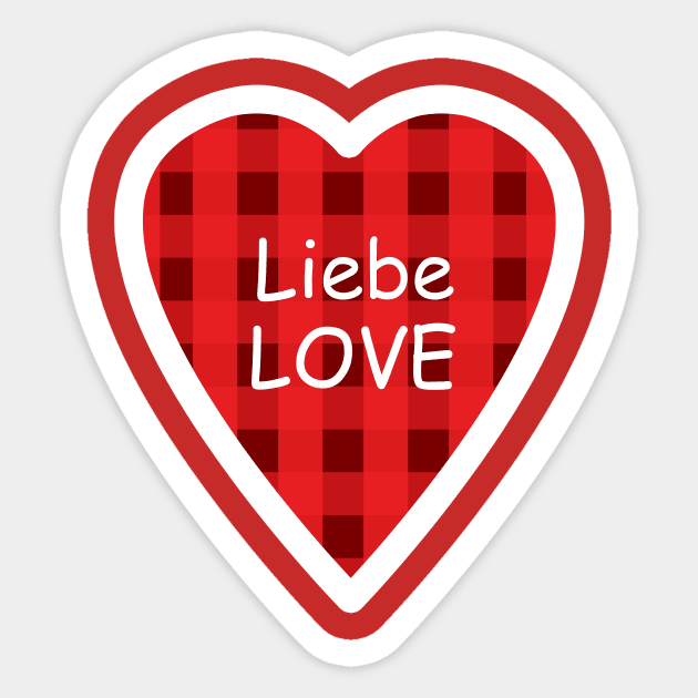 Liebe auf Karo Herz - Love on checkered heart Sticker by PandLCreations